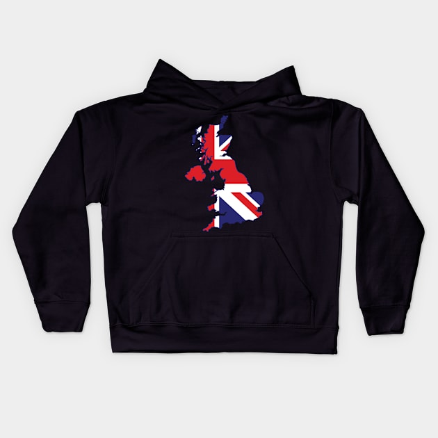 Map of UK with British Kids Hoodie by holidaystore